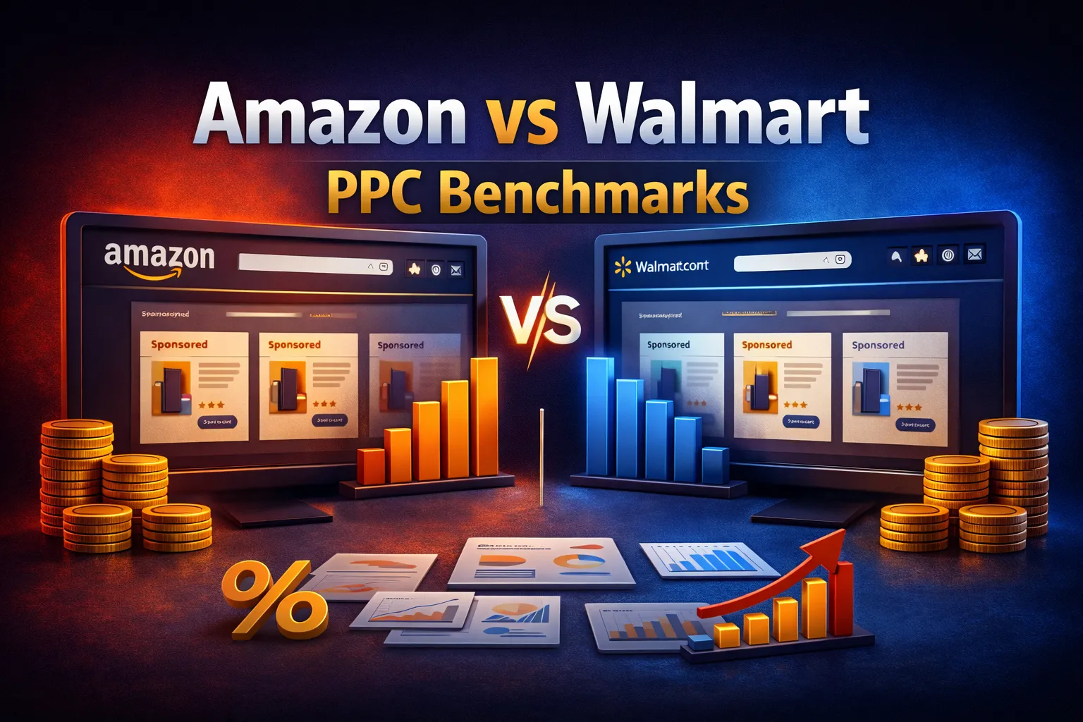 Amazon vs Walmart PPC Benchmarks Compared